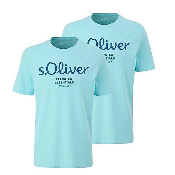 s.Oliver T-Shirt mit Metallic-Logo-Aufdruck im 2er Pack günstig online kaufen