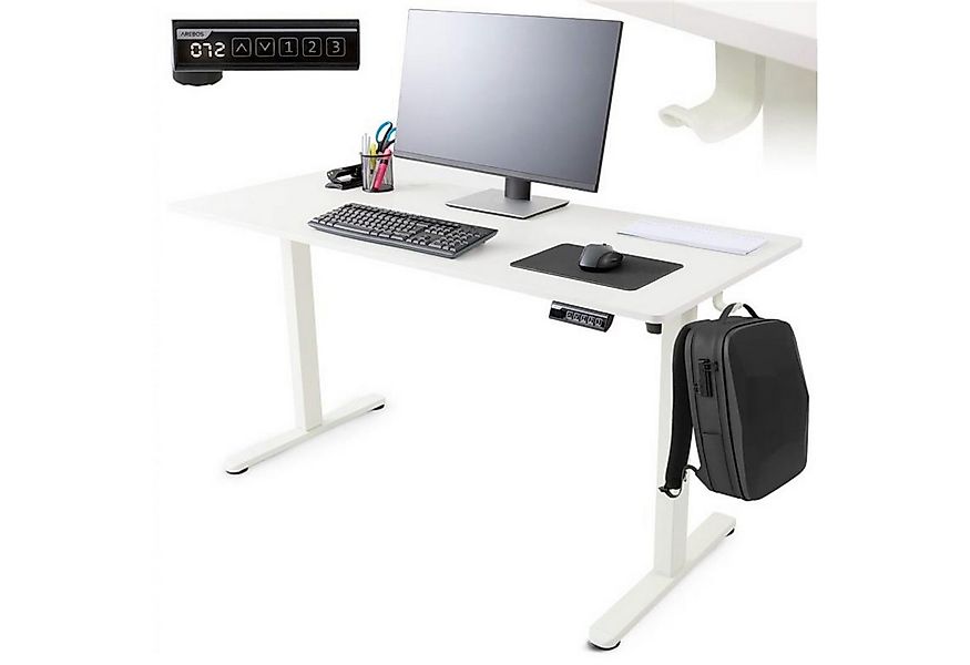 Arebos Schreibtisch Computer-Bürotisch 120 x 60 cm, elektrisch Memory-Funkt günstig online kaufen