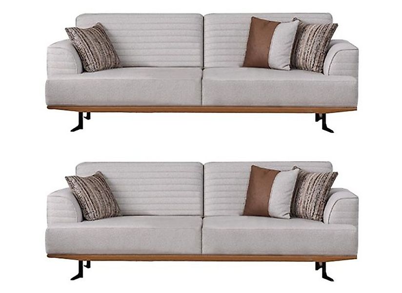 Xlmoebel 3-Sitzer Exklusives Set von eleganten Dreisitzer-Sofas in Grautöne günstig online kaufen