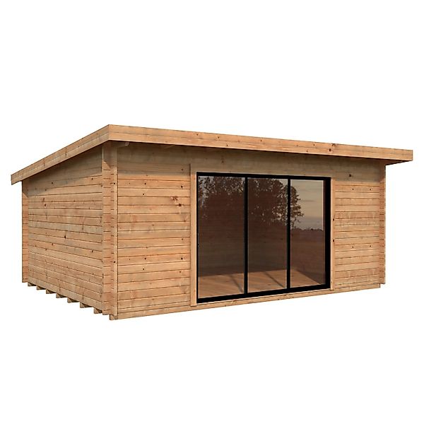 Palmako Gartenhaus Lea Slide Plus Braun Tauchgrundiert 530 cm x 380 cm günstig online kaufen