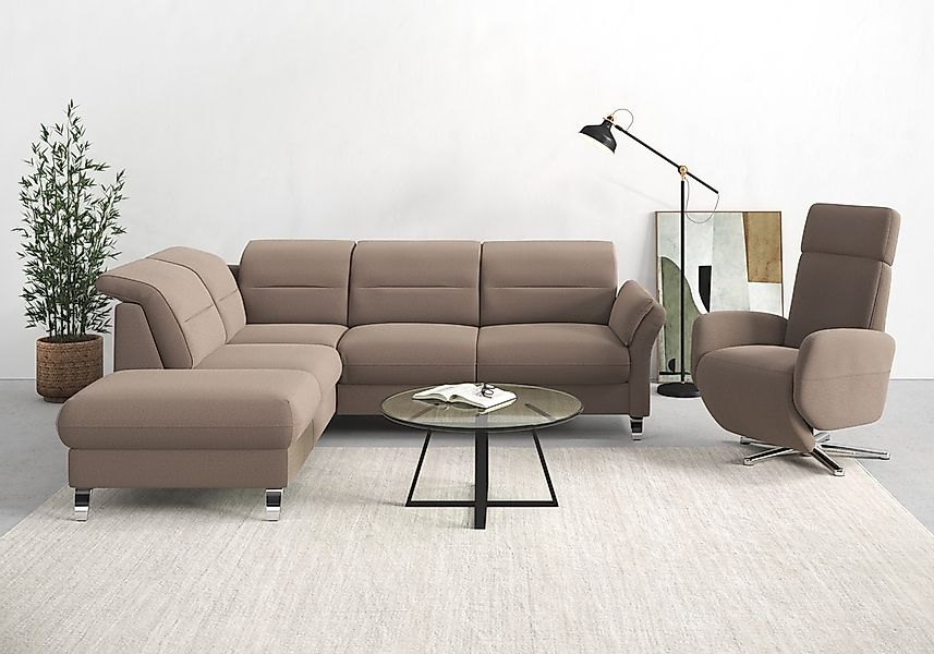 sit&more Ecksofa "Grenoble L-Form mit Federkern" wahlweise mit Bettfunktion günstig online kaufen