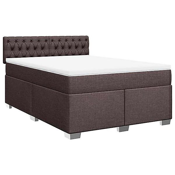 vidaXL Bett Boxspringbett mit Matratze Dunkelbraun günstig online kaufen
