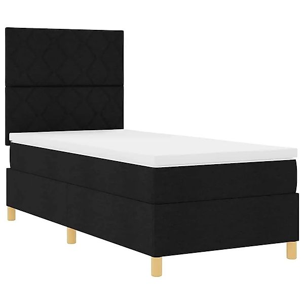 vidaXL Boxspringbett mit Kopfteil Schwarz 100 x 200 cm Stoff 3339674 günstig online kaufen