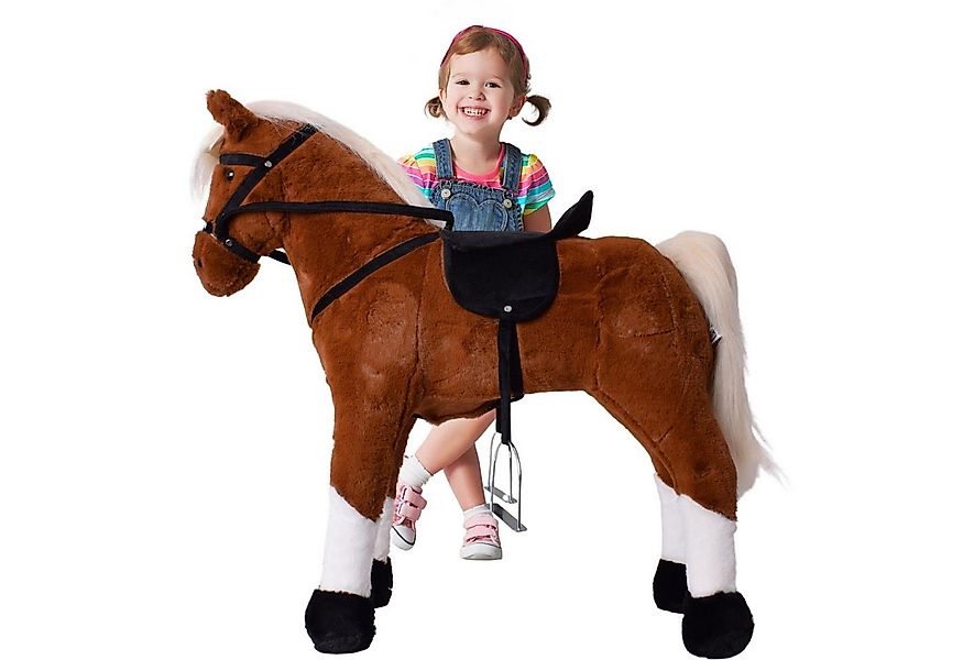 TE-Trend Reitpferd 70 cm Spielzeug Schaukelpferd Pferd zum Draufsitzen hell günstig online kaufen