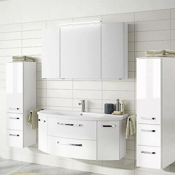 Badezimmer-Set FES-4010-60 mit 120cm Keramik-Waschtisch, LED-Spiegelschrank günstig online kaufen