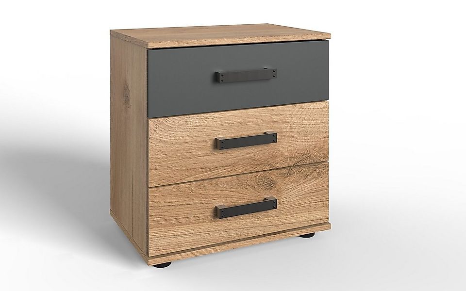 freiraum Nachtschrank Stockholm (B/H/T: 52x58x38 cm) in braun mit 3 Schubla günstig online kaufen