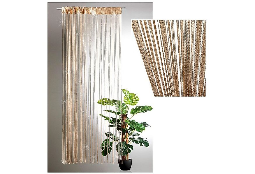 heimtexland Fadenvorhang Fadenstores Gold Glitzer Fadengardine Fensterdeko günstig online kaufen