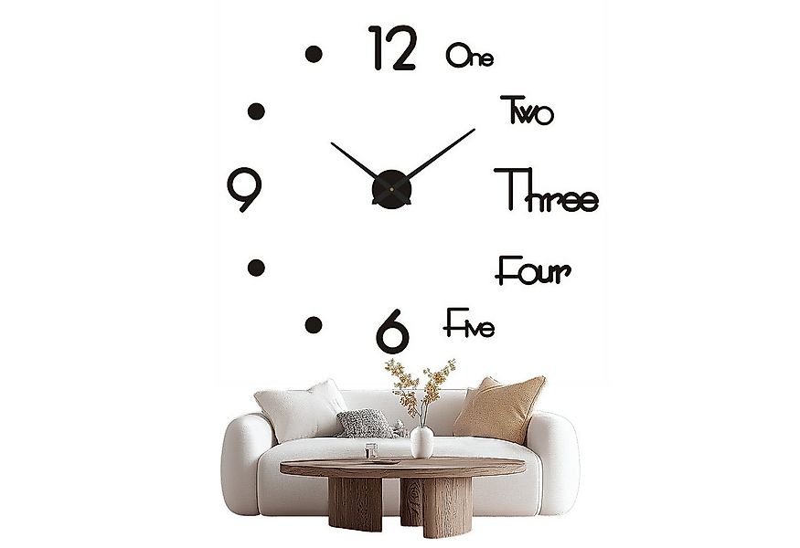 MODFU Wanduhr Acryl Wanduhr DIY Wand Uhr 3D Spiegel Uhr Zahlen Uhr (80-130 günstig online kaufen