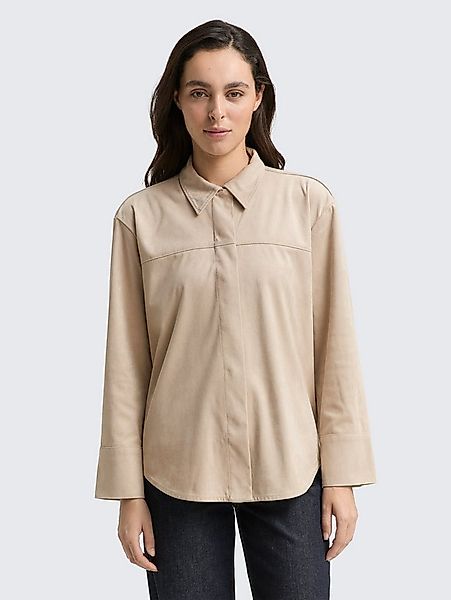 TOM TAILOR Langarmbluse Blusen & Shirts Overshirt in Wildleder-Optik günstig online kaufen