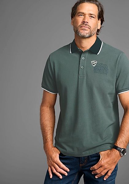Mans World Poloshirt, mit Brustprint, meliertes Material günstig online kaufen