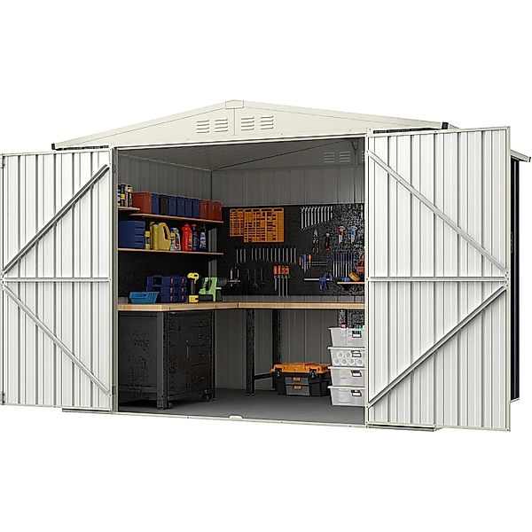 Costway Gerätehaus Metall Geräteschuppen 246 x 193 x 180 cm günstig online kaufen