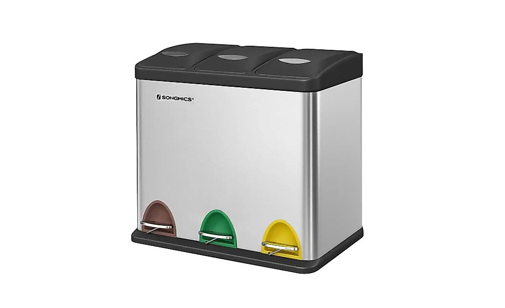 Mülleimer   ¦ silber ¦ Metall,Kunststoff ¦ Maße (cm): B: 47 H: 39,5 Küchenz günstig online kaufen