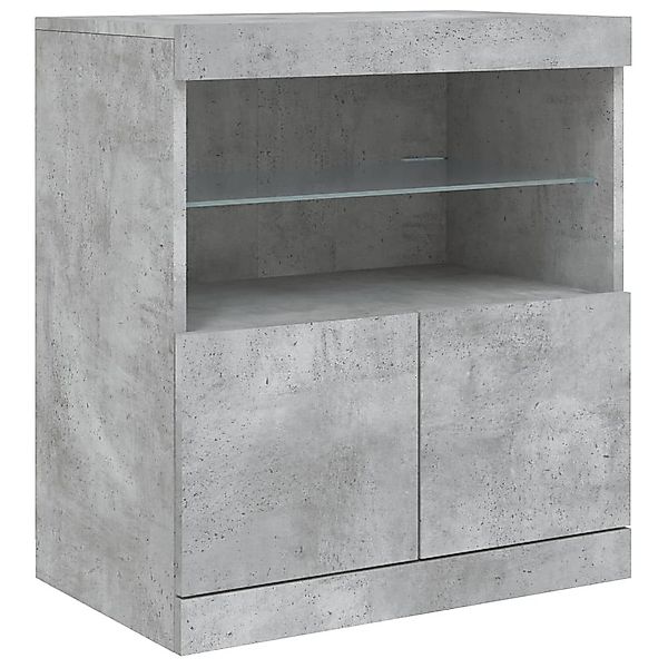 vidaXL Sideboard Sideboard mit LED-Leuchten Betongrau günstig online kaufen