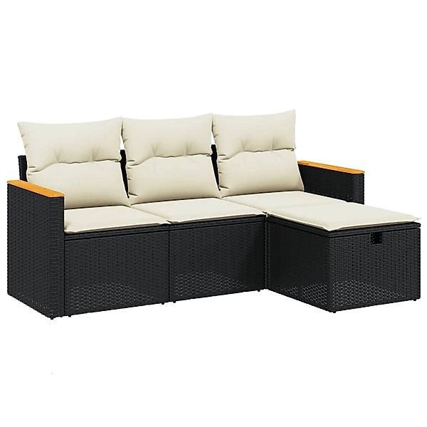 vidaXL Gartenlounge-Set 4-tlg. Garten-Sofagarnitur mit Kissen günstig online kaufen