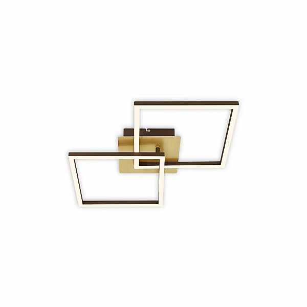 Brilo LED-Deckenleuchte Frame Dimmbar via Wandschalter Braun-Gold günstig online kaufen