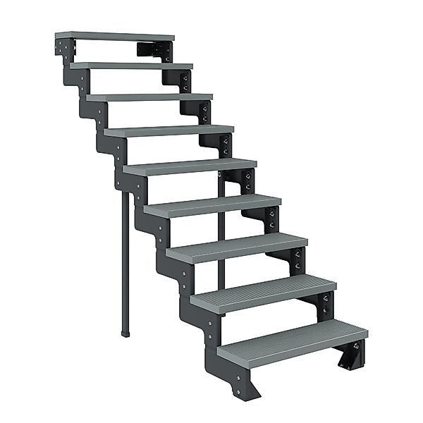 Dolle Außentreppe Gardentop Anthrazit 9 Stufen 100 cm Grau Ohne Geländer günstig online kaufen