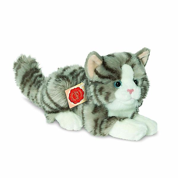 Teddy Hermann® Plüschfigur Katze liegend Grau günstig online kaufen