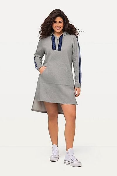 Ulla Popken Jerseykleid Sweatkleid A-Linie Kapuze Glitzerstreifen Langarm günstig online kaufen