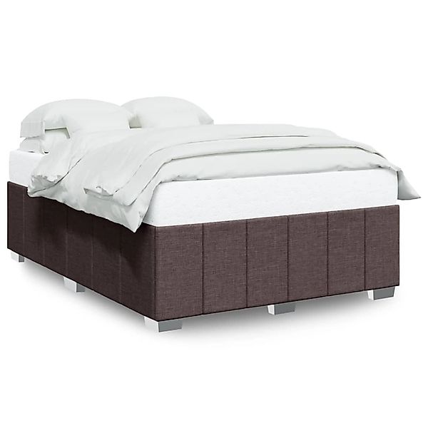 vidaXL Bettgestell ohne Matratze Dunkelbraun 140x200 cm Stoff 3284842 günstig online kaufen