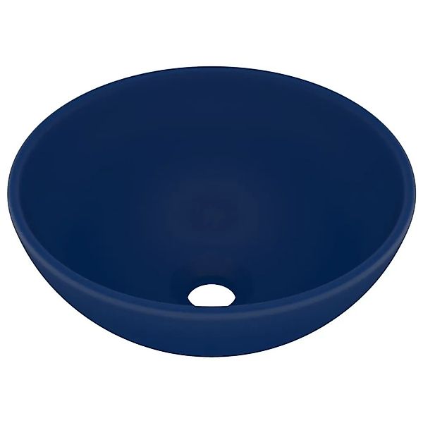 vidaXL Luxus-Waschbecken Rund Matt Dunkelblau 32,5x14 cm Keramik 146968 günstig online kaufen