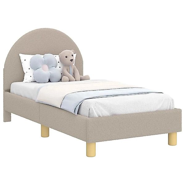 vidaXL Kinderbettgestell mit Kopfteil Hellgrau 70 x 140 cm Schafstoff 42011 günstig online kaufen
