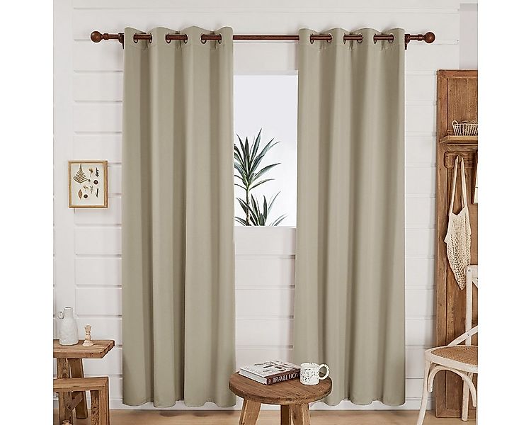 Deconovo Verdunkelungsvorhang Gardinen mit Ösen Blickdichte Vorhang Kältesc günstig online kaufen