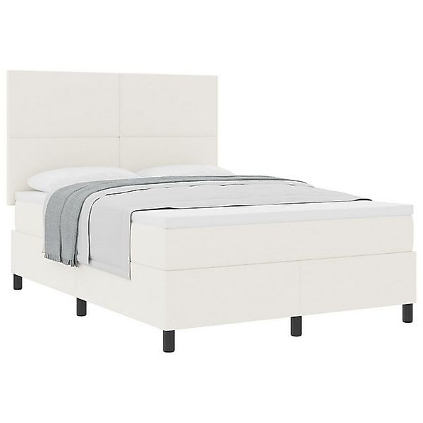 vidaXL Bett Boxspringbett mit Matratze Creme 140x200 cm Cord-Stoff (1-tlg) günstig online kaufen