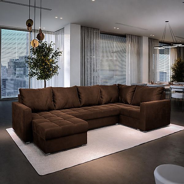 Masseno Ecksofa LORIVO mit Schlaffunktion U-Form, günstig online kaufen