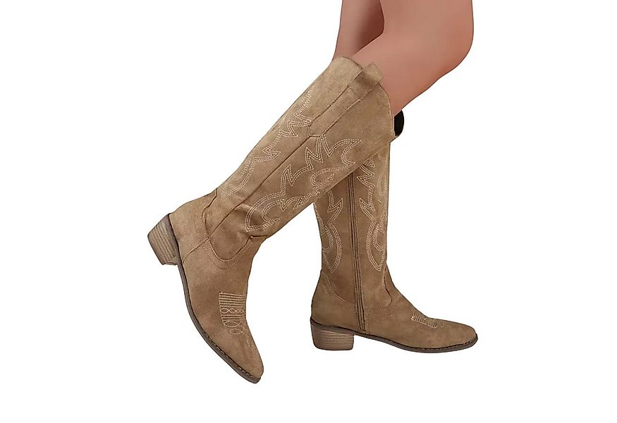 NEXORA Western Cowboystiefel Damen bestickt, Stiefel mit Absatz aus PU Lede günstig online kaufen
