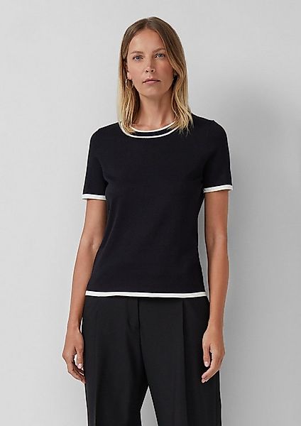 s.Oliver Kurzarmpullover Strickpullover Kurzärmeliger Strickpullover mit Ko günstig online kaufen