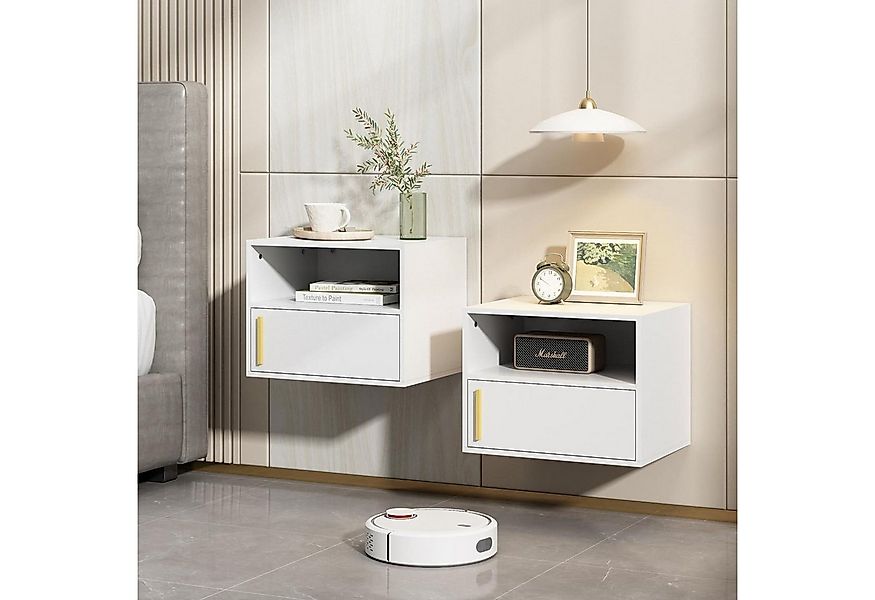 FURPAL Nachttisch Schwebender Nachttisch, Wandregal mit Schrankaufbewahrung günstig online kaufen