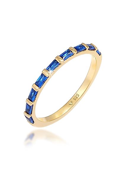 Elli Premium Fingerring Bandring Rechteck Saphir günstig online kaufen