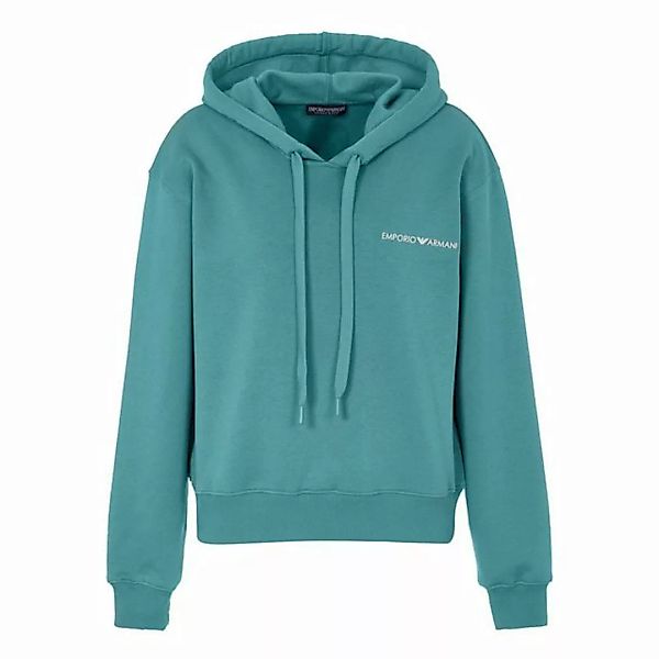 Emporio Armani Kapuzenpullover Sweater with Hood mit Markenlogo auf der Bru günstig online kaufen