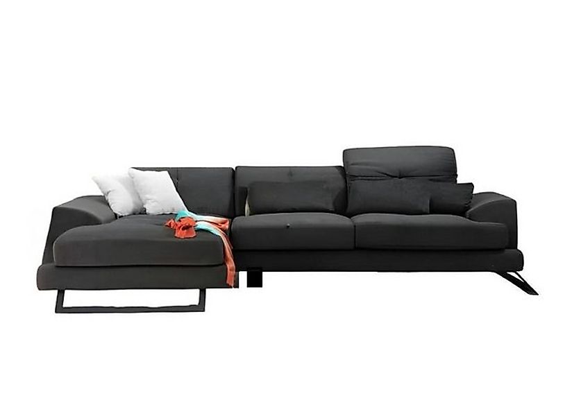 JVmoebel Ecksofa Schwarz Ecksofa Modern L-Form Design mit Textil, 2 Teile, günstig online kaufen