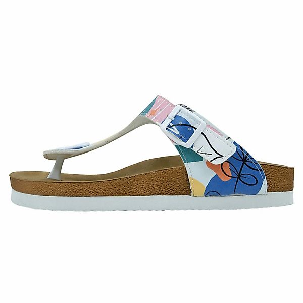 DOGO Zehentrenner "Damen Lila Abstract Leaves Vegan Damen Sandalen/ Sandale günstig online kaufen