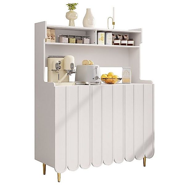 Yorbay Küchenbuffet Küchenbuffet mit offenem Ablageregal-Design, 3 Türen, 1 günstig online kaufen