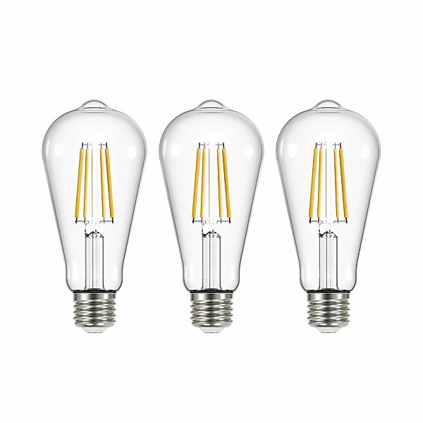 LED-Leuchtmittel Filament klar E27 3,8W 3000K 806lm 3er-Set günstig online kaufen