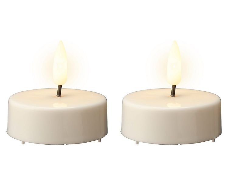 Lumineo LED-Kerze, LED Teelichter mit Timer 6x5,5cm Kunststoff Weiß / Warmw günstig online kaufen