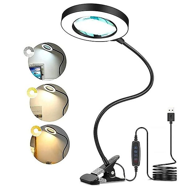 PRIISF LED Tischleuchte Lupenlampe Lupe mit Licht Ständer Lupenleuchte Schr günstig online kaufen