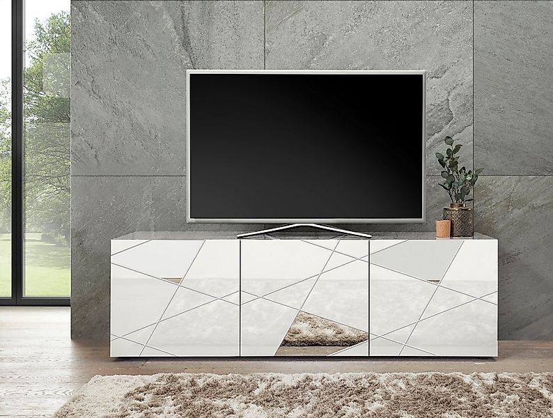 Home affaire Lowboard Vittoria, Breite 181 cm, Front mit Siebdruck und Spie günstig online kaufen