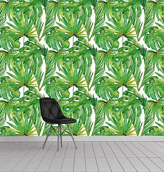 queence Vinyltapete »Henry«, bedruckt-Motiv-botanisch-floral-gemustert-natü günstig online kaufen