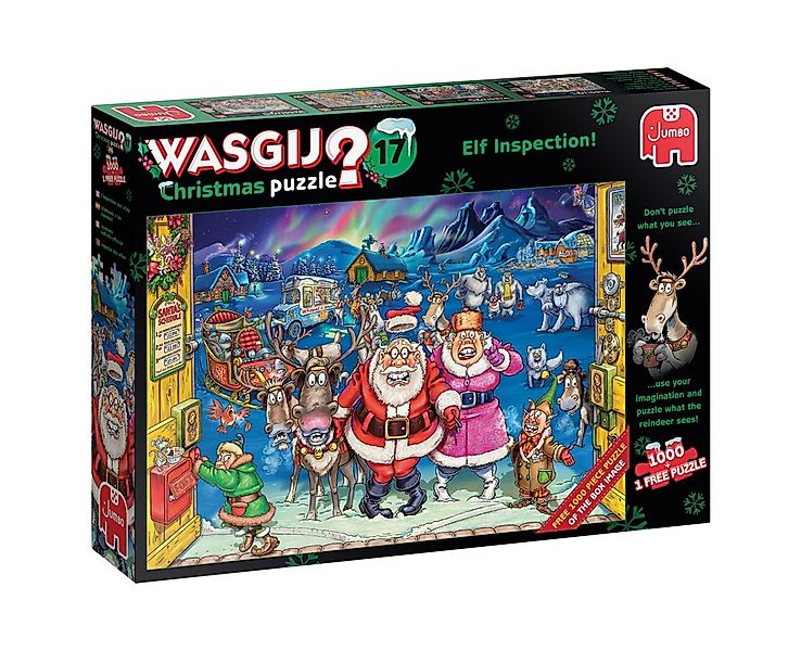 Jumbo Spiele Puzzle Wasgij Christmas 17 - Elf Inspection! - 2x 1000 Teile P günstig online kaufen