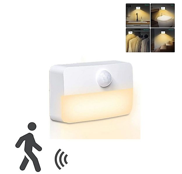 QUBEBU Nachtlicht LED Nachtlicht Kabellos Wandlampe Bewegungsmelder Licht K günstig online kaufen