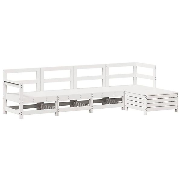 vidaXL 5-Tlg Garten-Sofagarnitur Weiß Massivholz Kiefer 3250845 günstig online kaufen