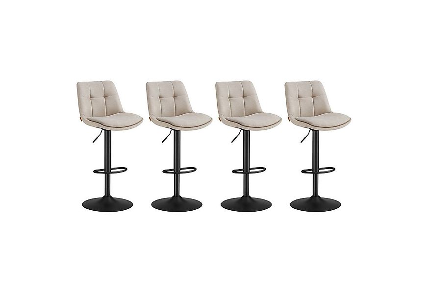 VASAGLE Barhocker Barstühle (Set, 4 St), höhenverstellbar, drehbar, Flanell günstig online kaufen