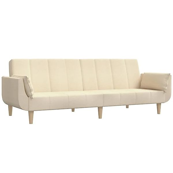 vidaXL Schlafsofa 2-Sitzer mit 2 Kissen Creme Stoff 375872 günstig online kaufen