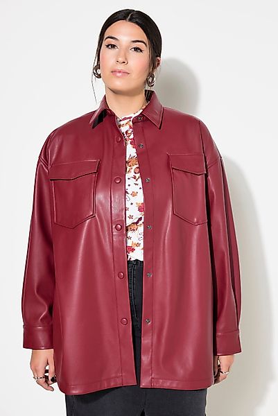 Studio Untold Hemdbluse Lederoptik-Hemd oversized Brusttaschen günstig online kaufen