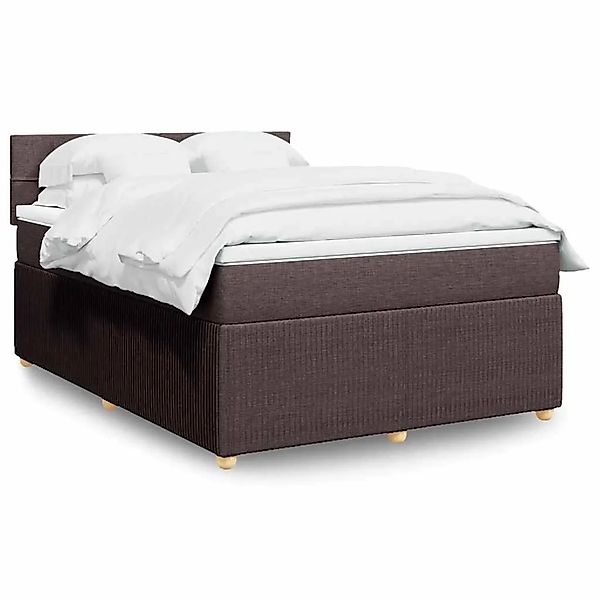 vidaXL Boxspringbett mit Matratze Dunkelbraun 140x190 cm Stoff 3289754 günstig online kaufen