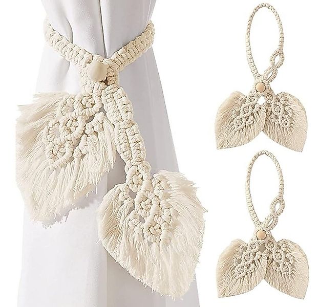 NUODWELL Raffhalter 2 Stück Boho Vorhang Raffhalter, Handgefertigt Gewebter günstig online kaufen