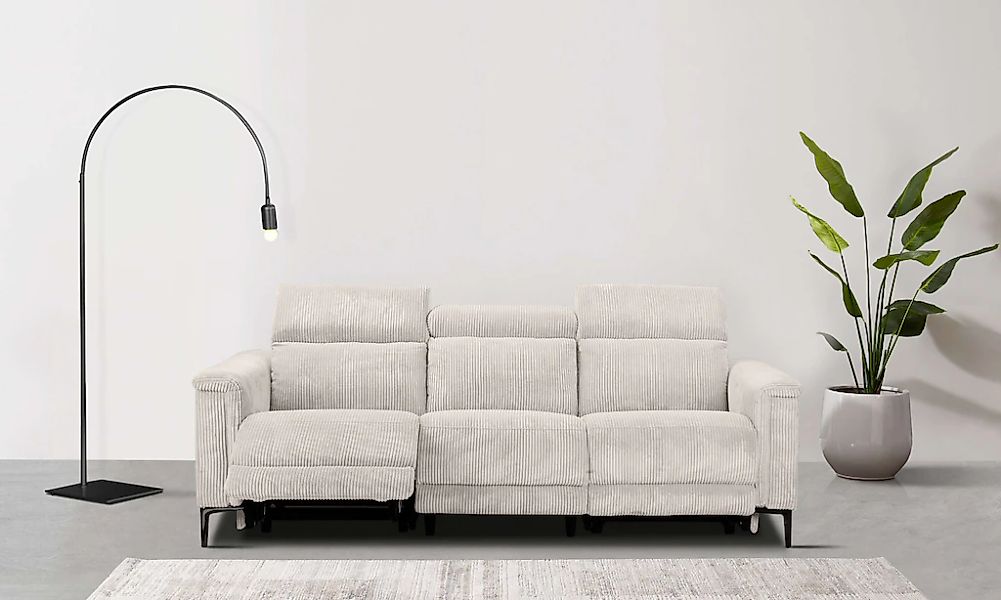 Home affaire 3-Sitzer "Lund Cord, mit manueller o. elektrischer Relaxfunkti günstig online kaufen